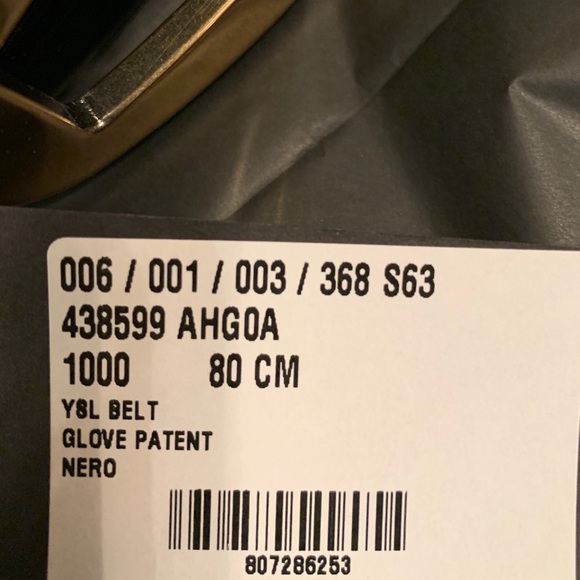 SOLD Saint Laurent Patent Leather Gold Buckle Belt - Picture 3 of 7